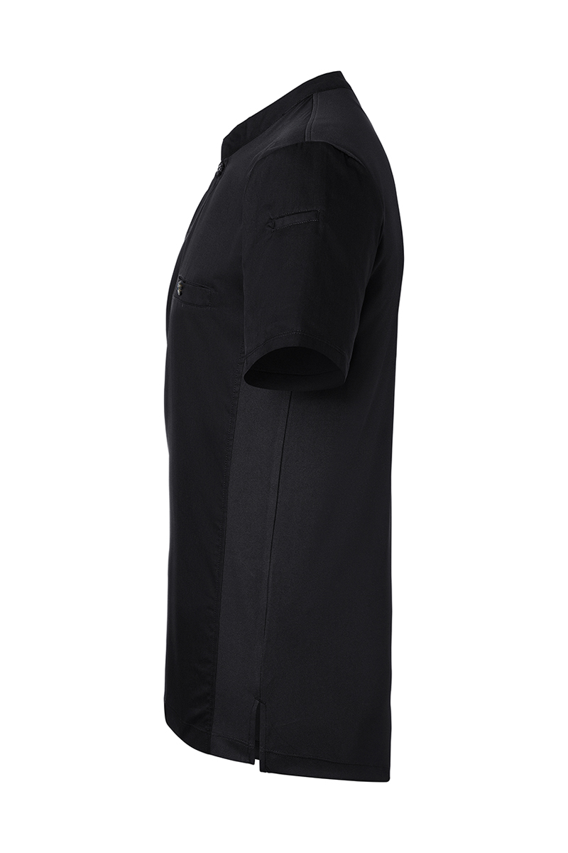 Kochjacke Herren Schwarz – Kurzarm Arbeitsshirt Performance, Detailansicht