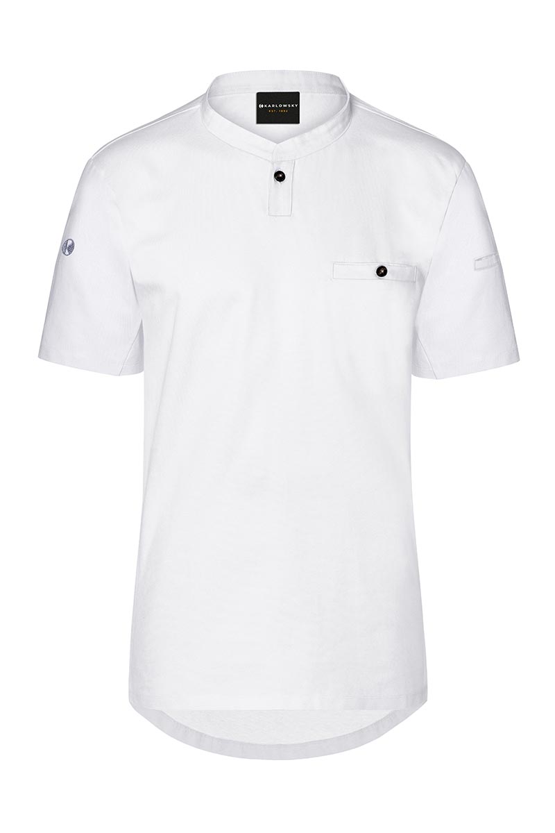 Kochjacke Herren Weiß – Kurzarm Arbeitsshirt Performance, Detailansicht