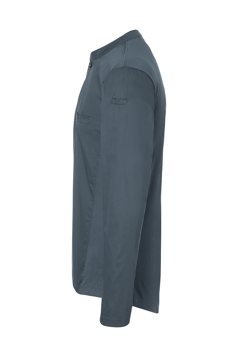 Kochjacke Herren Anthrazit – Langarm Arbeitsshirt Performance, Detailansicht