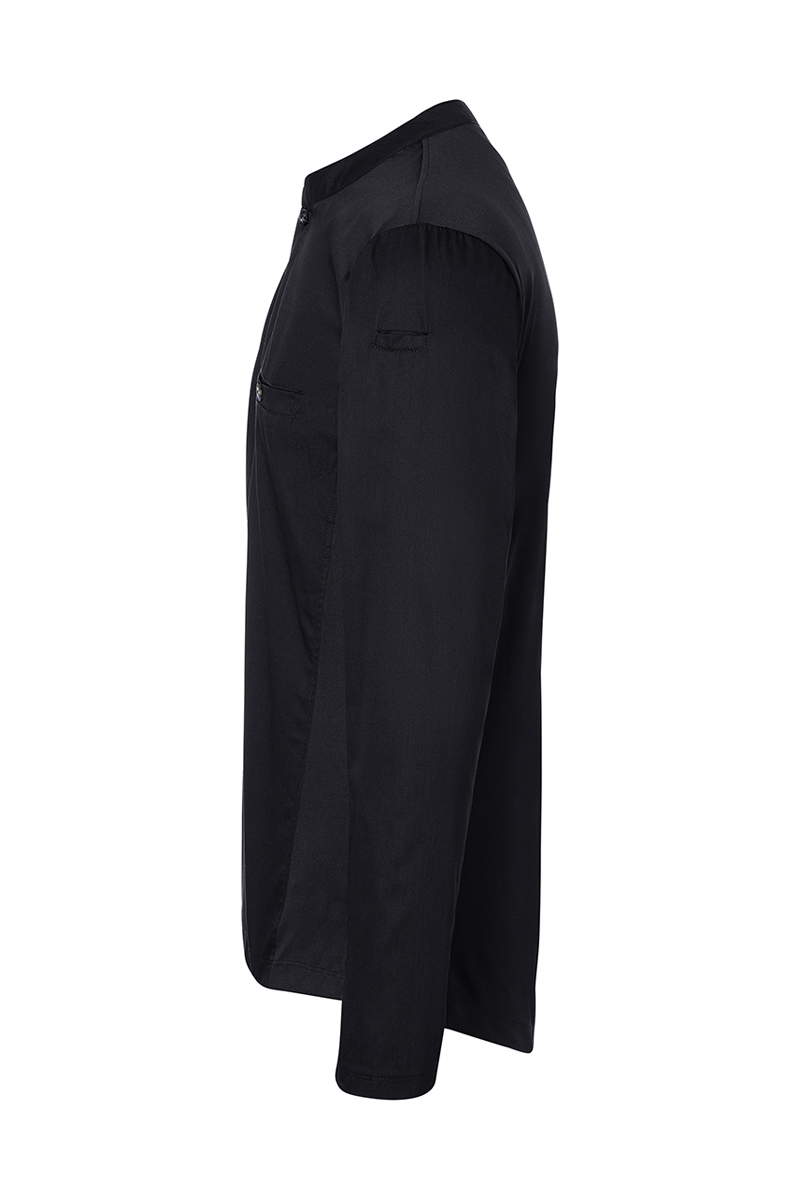 Kochjacke Herren Schwarz – Langarm Arbeitsshirt Performance, Detailansicht