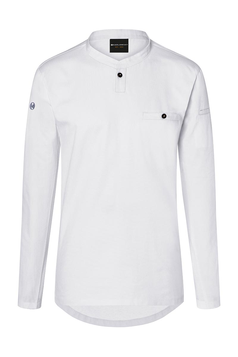 Kochjacke Herren Weiß – Langarm Arbeitsshirt Performance, Detailansicht