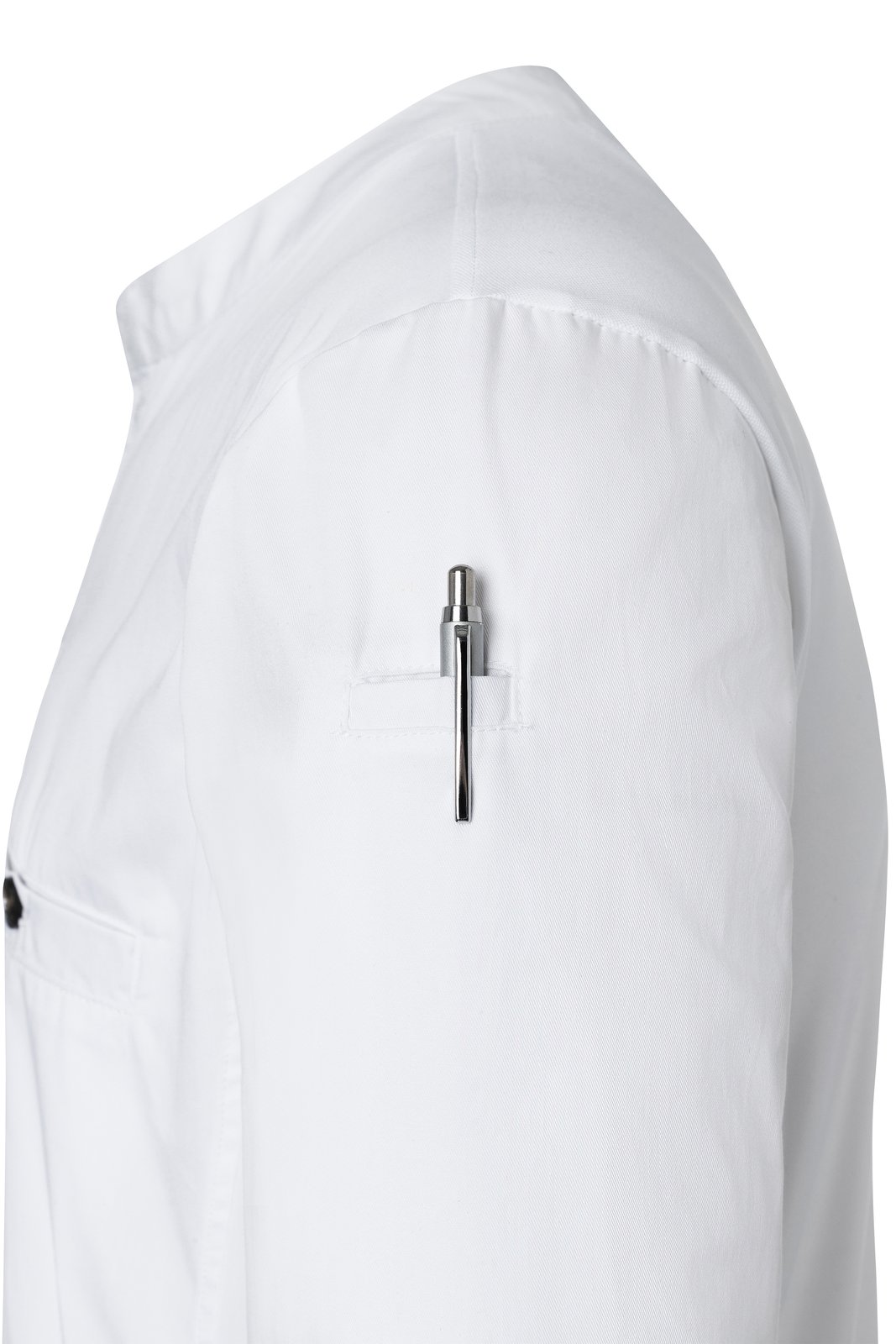 Kochjacke Herren Weiß – Langarm Arbeitsshirt Performance, Detailansicht