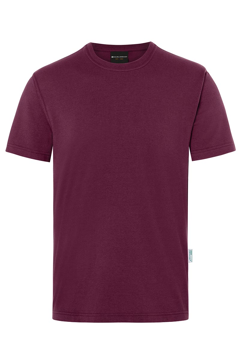 T-Shirt Herren Aubergine – Herren Workwear T-Shirt Casual-Flair, Detailansicht