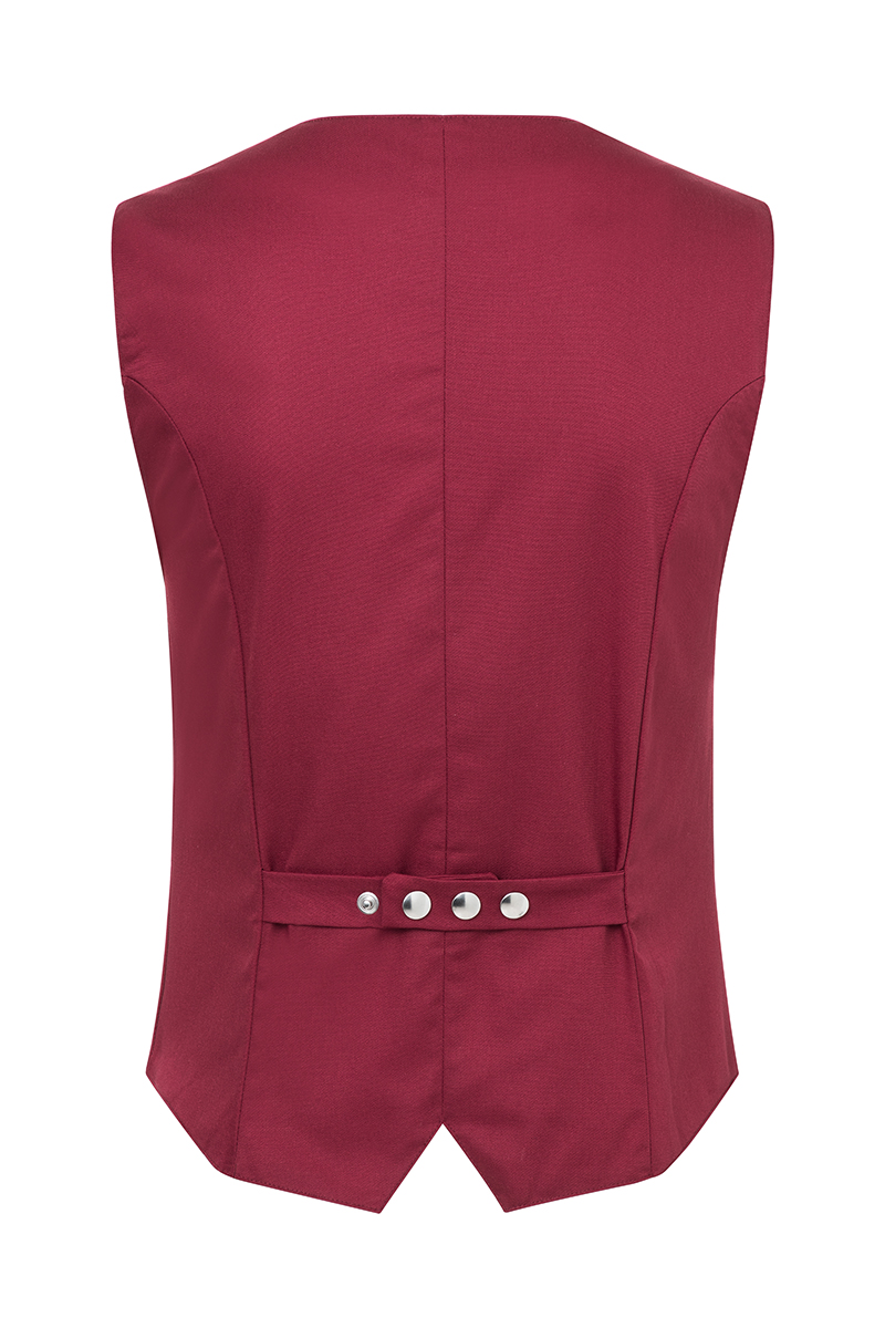 Kellnerweste Damen Bordeaux – Damenweste Lena, Detailansicht