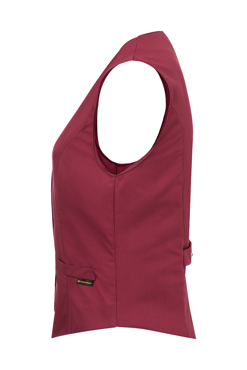 Kellnerweste Damen Bordeaux – Damenweste Lena, Detailansicht