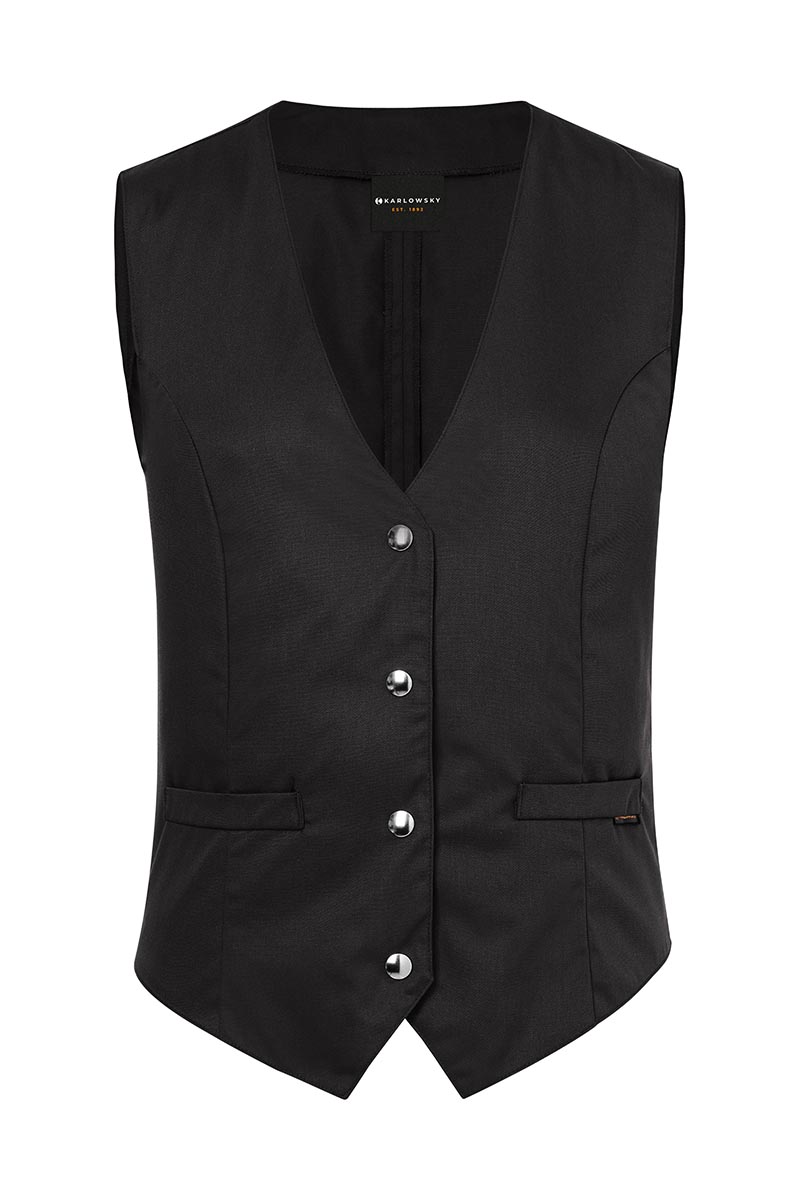 Kellnerweste Damen Schwarz – Damenweste Lena, Detailansicht