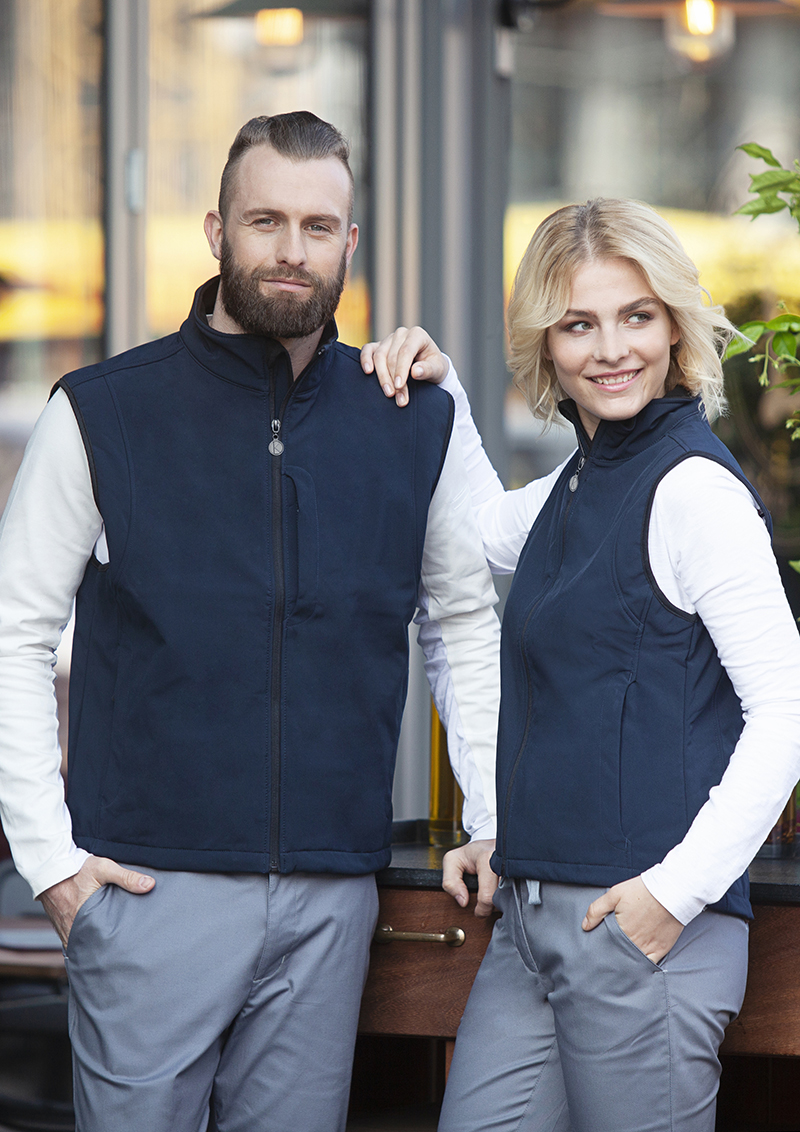 Softshellweste Herren Marine – Herren Softshellweste Classic, Detailansicht