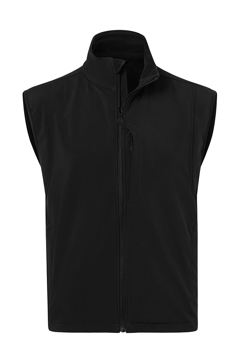 Softshellweste Herren Schwarz – Herren Softshellweste Classic, Detailansicht