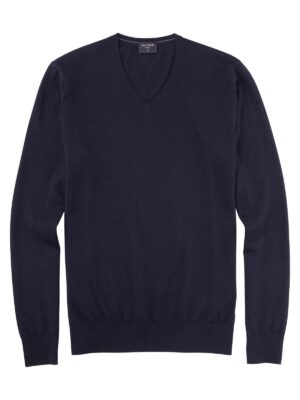 Pullover Herren Marine – V-Pullover Basic Merino/Silk Regular Fit