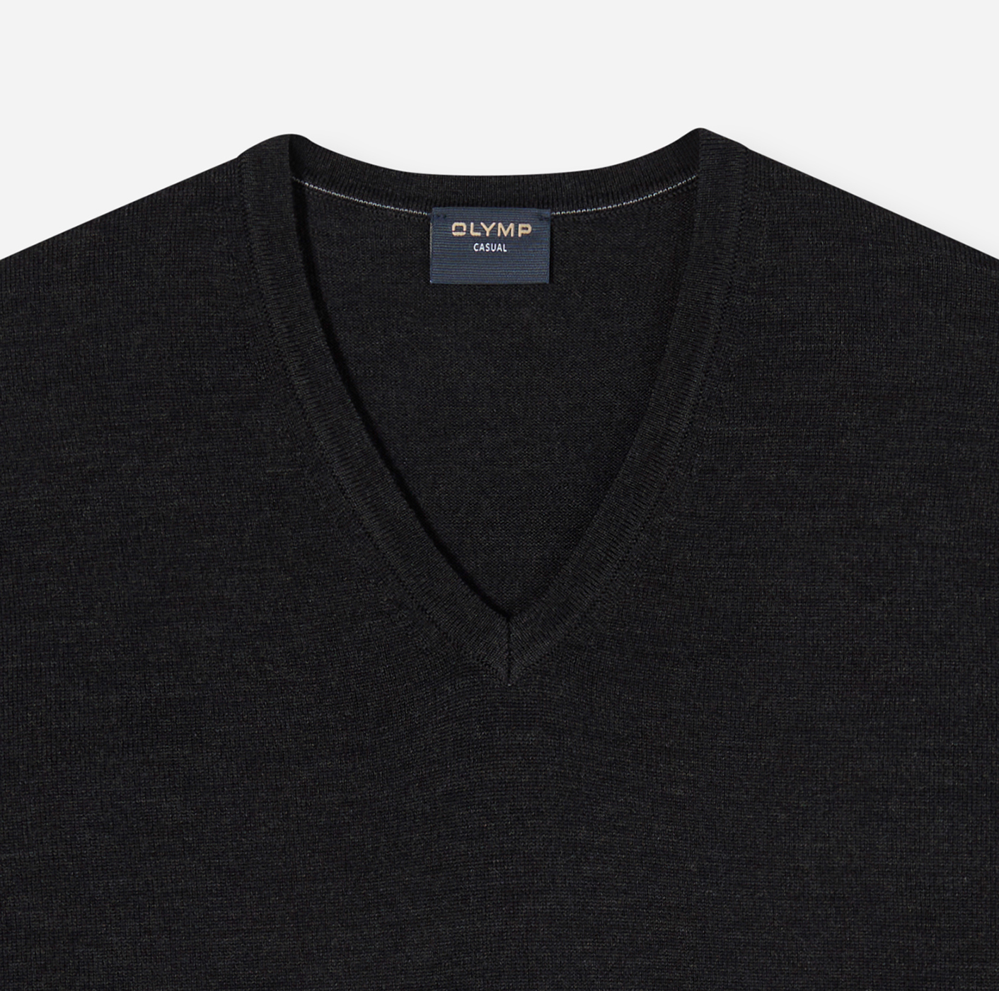 Pullover Herren Graphit – OLYMP Casual Strick Regular Fit, Detailansicht