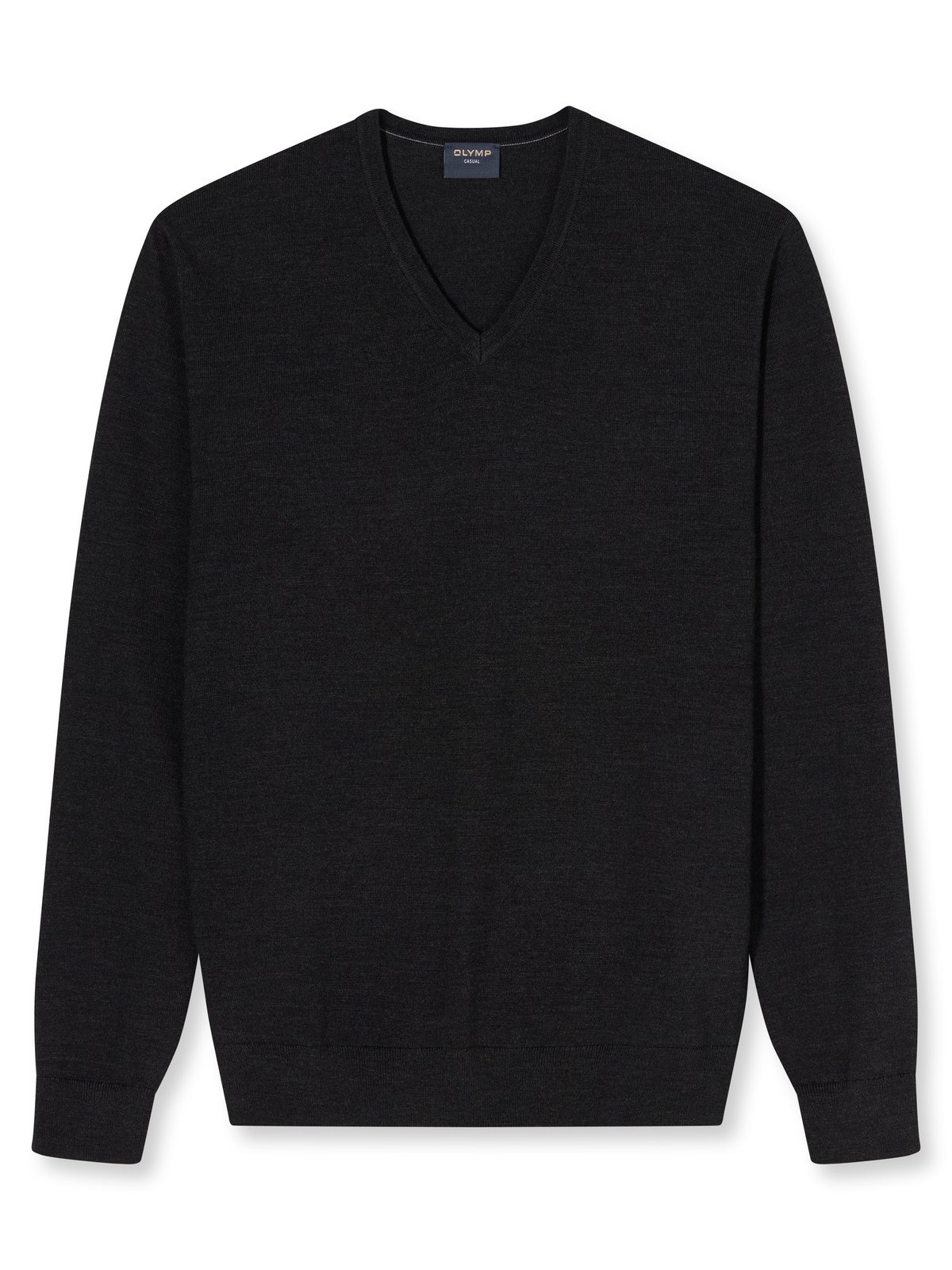 Pullover Herren Graphit – OLYMP Casual Strick Regular Fit, Detailansicht
