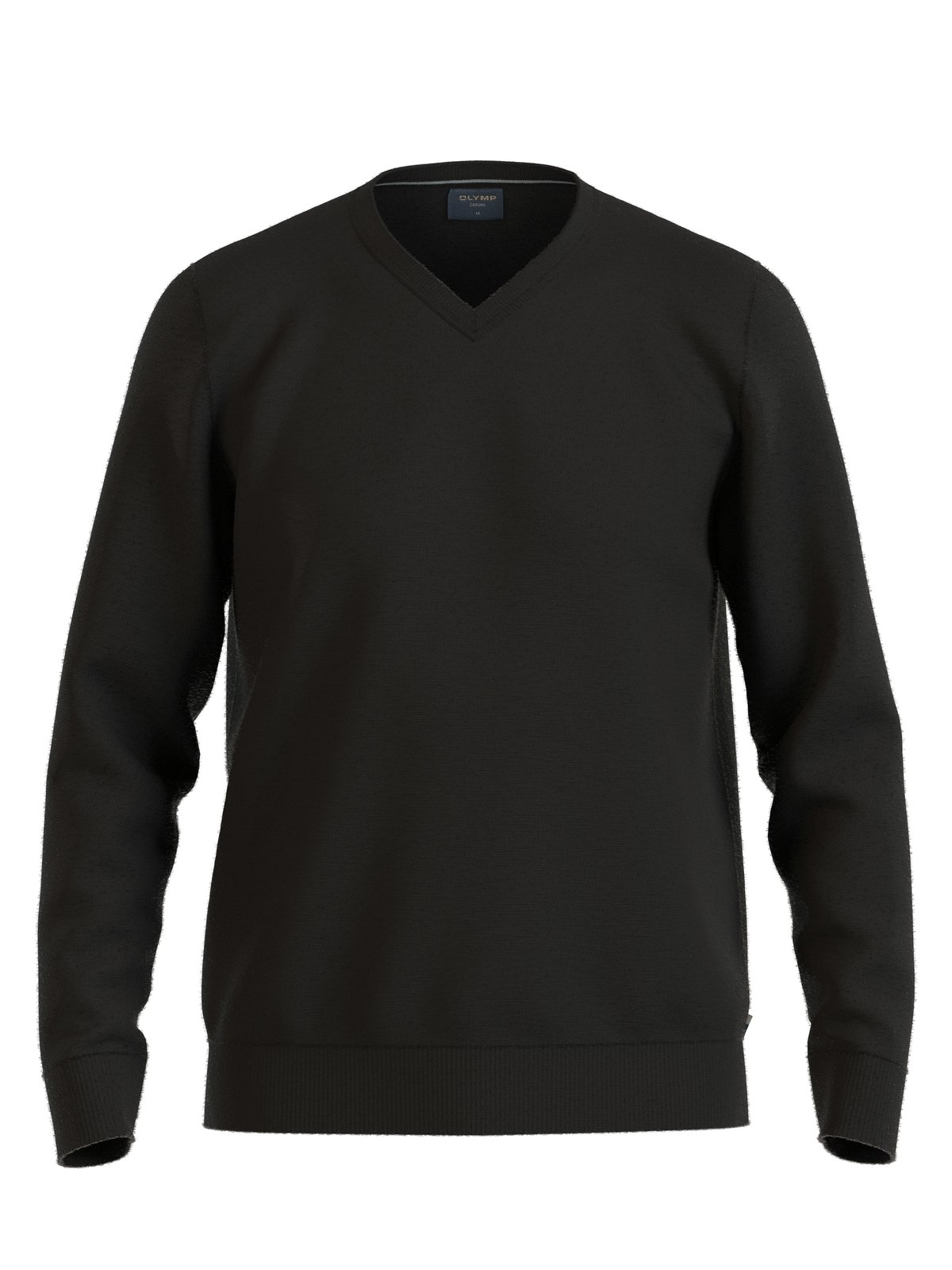 Pullover Herren Schwarz – OLYMP Casual Strick Regular Fit, Detailansicht