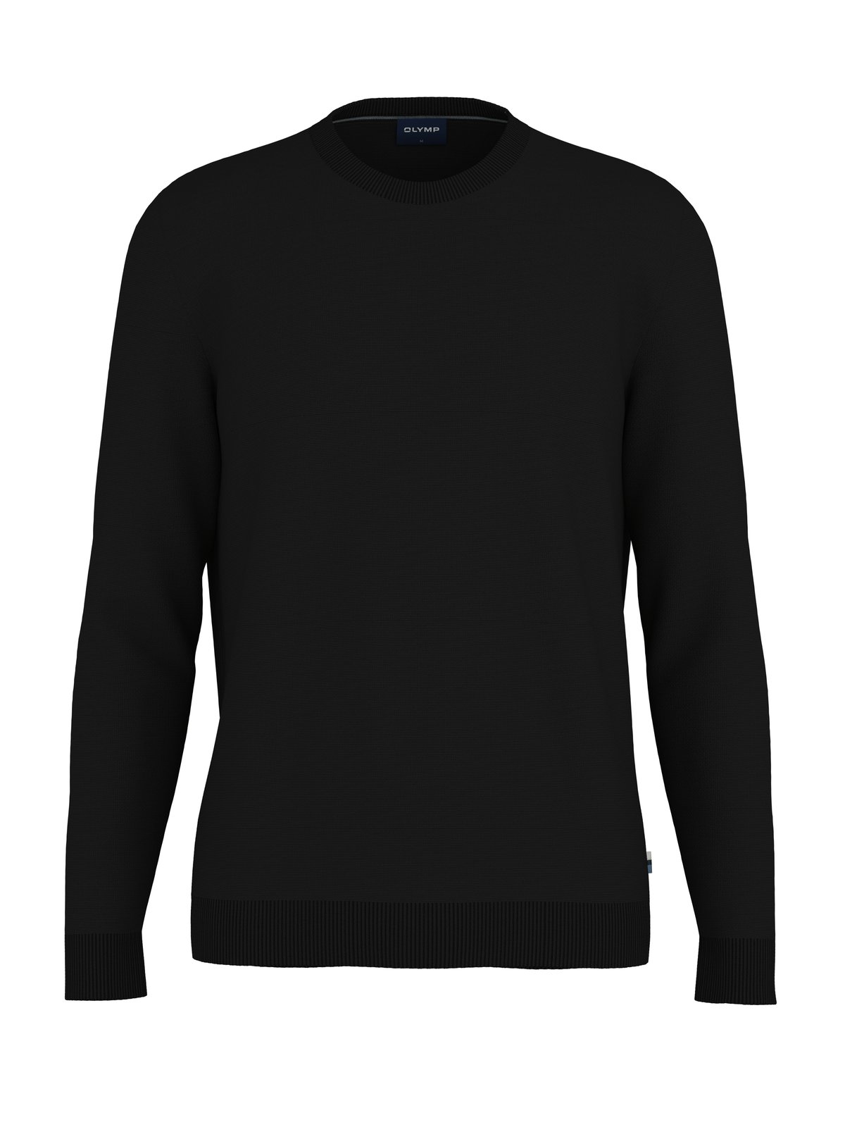 Pullover Herren Schwarz – OLYMP Casual Strick Modern Fit, Detailansicht