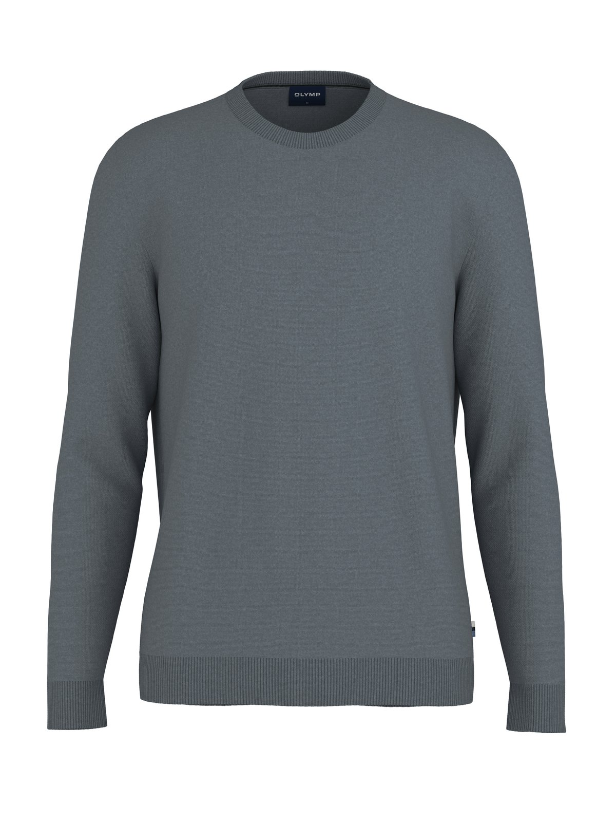 Pullover Herren Silbergrau – OLYMP Casual Strick Modern Fit, Detailansicht