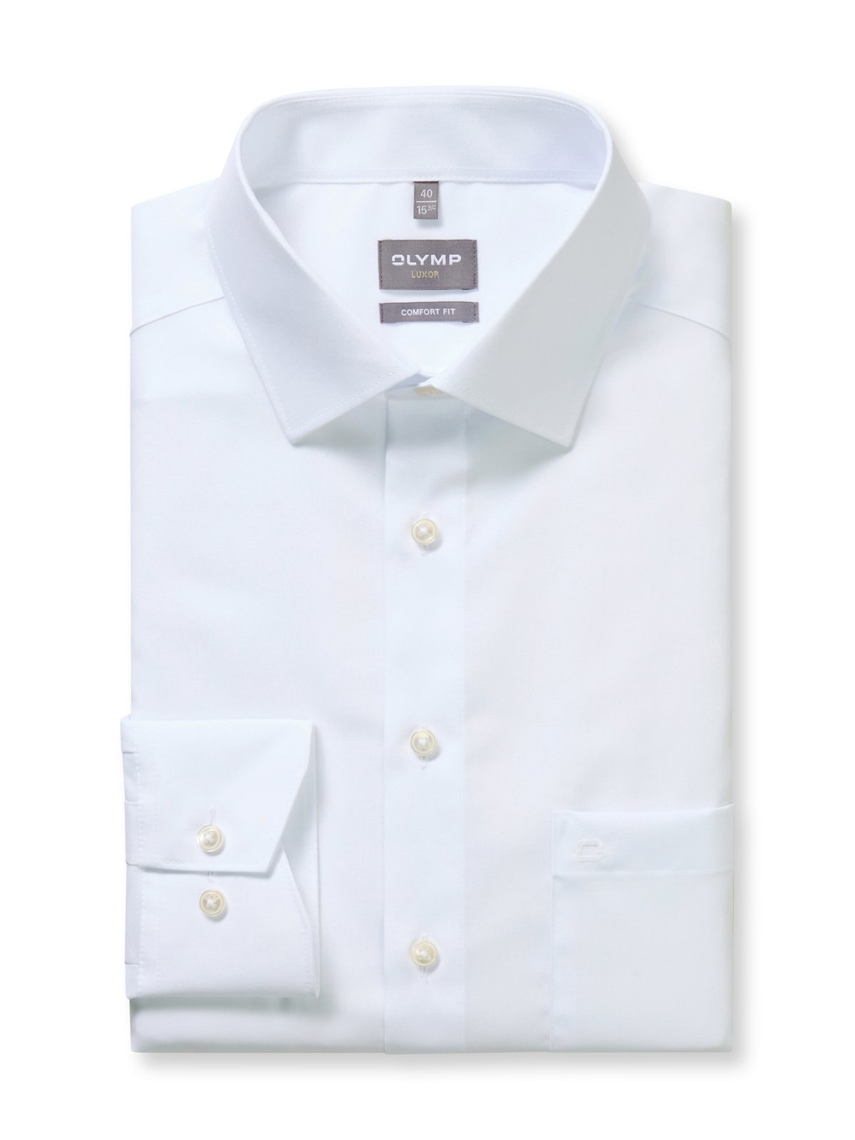 Hemd Herren Weiß – OLYMP Luxor Comfort Fit, Detailansicht