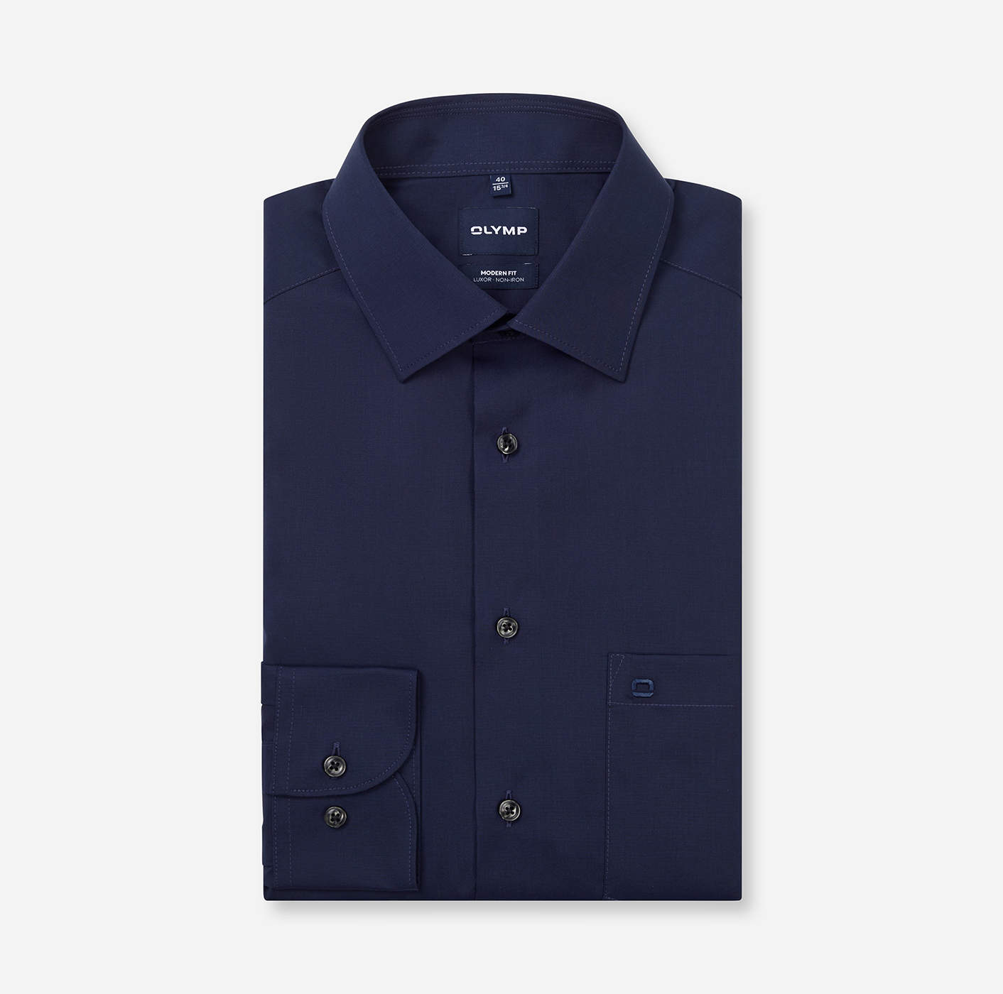 Hemd Herren Indigo – OLYMP Luxor Modern Fit, Detailansicht