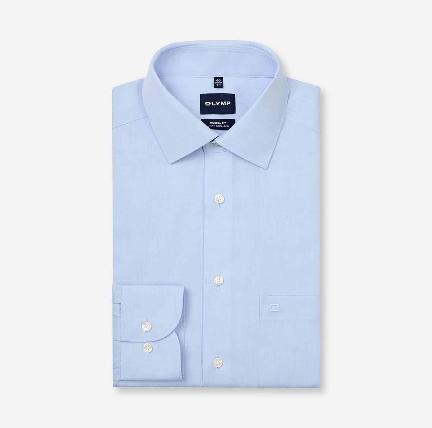 Hemd Herren Bleu – OLYMP Luxor Modern Fit Extra langer Arm