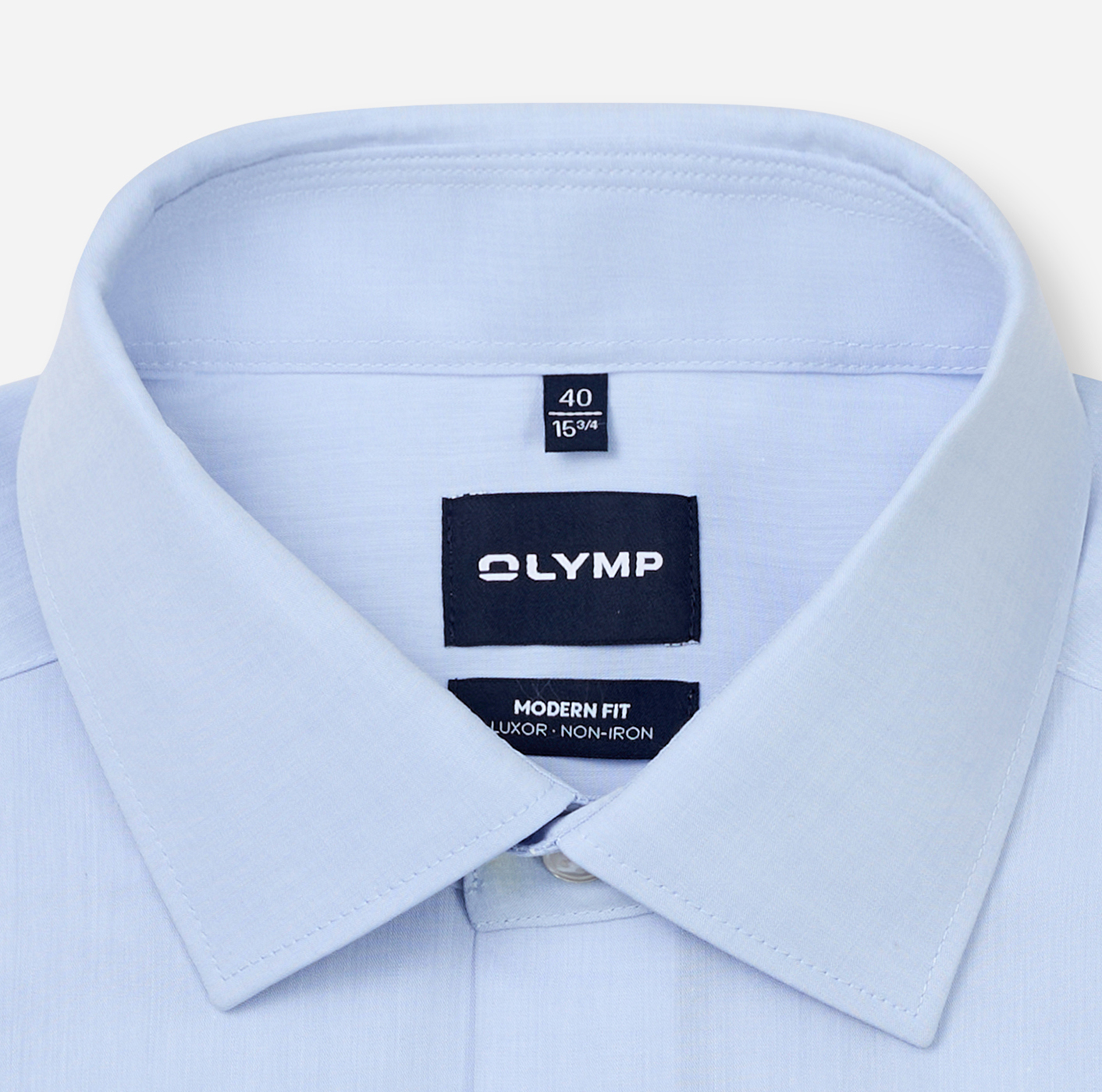 Hemd Herren Bleu – OLYMP Luxor Modern Fit Extra langer Arm, Detailansicht