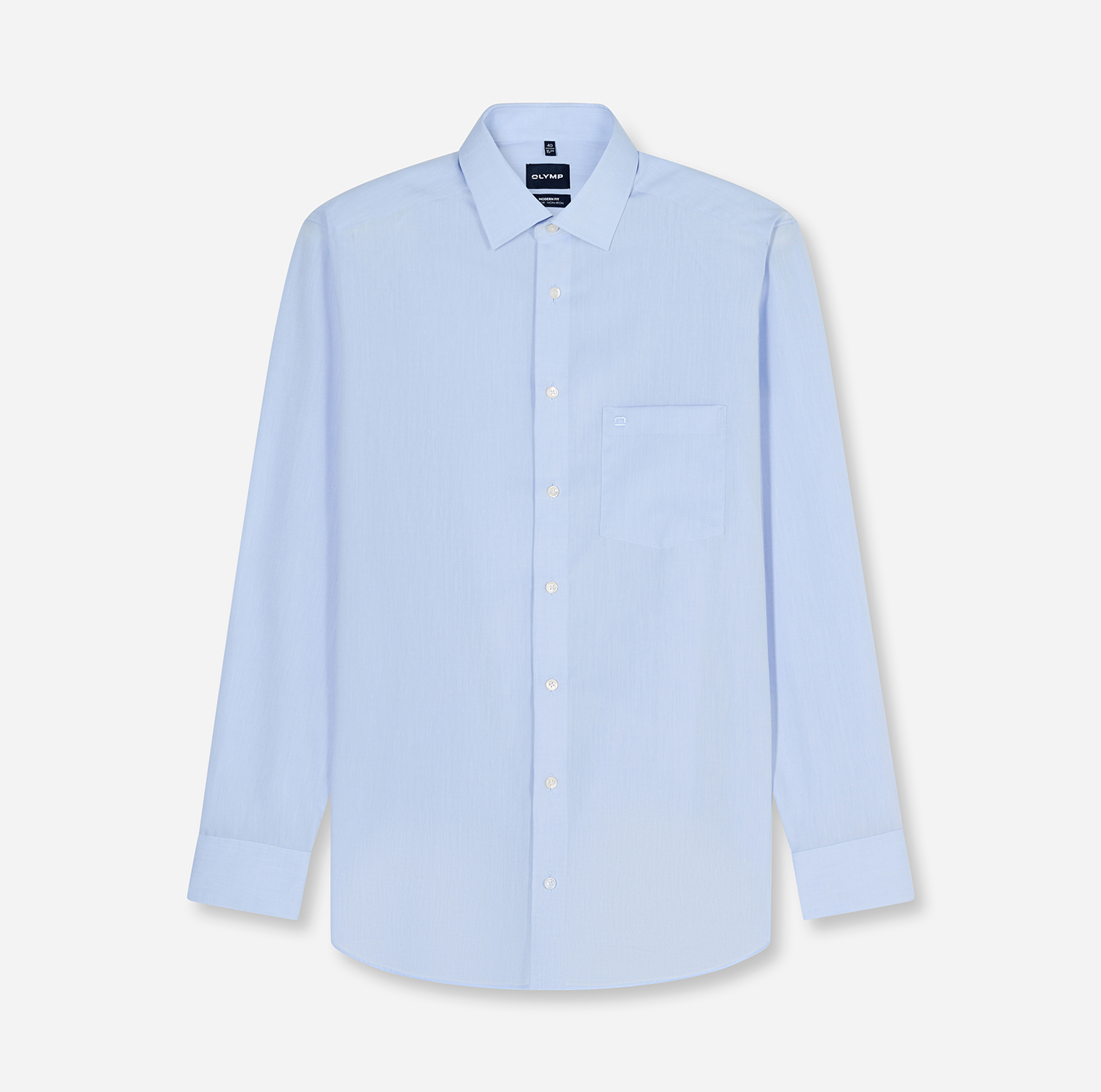 Hemd Herren Bleu – OLYMP Luxor Modern Fit Extra langer Arm, Detailansicht