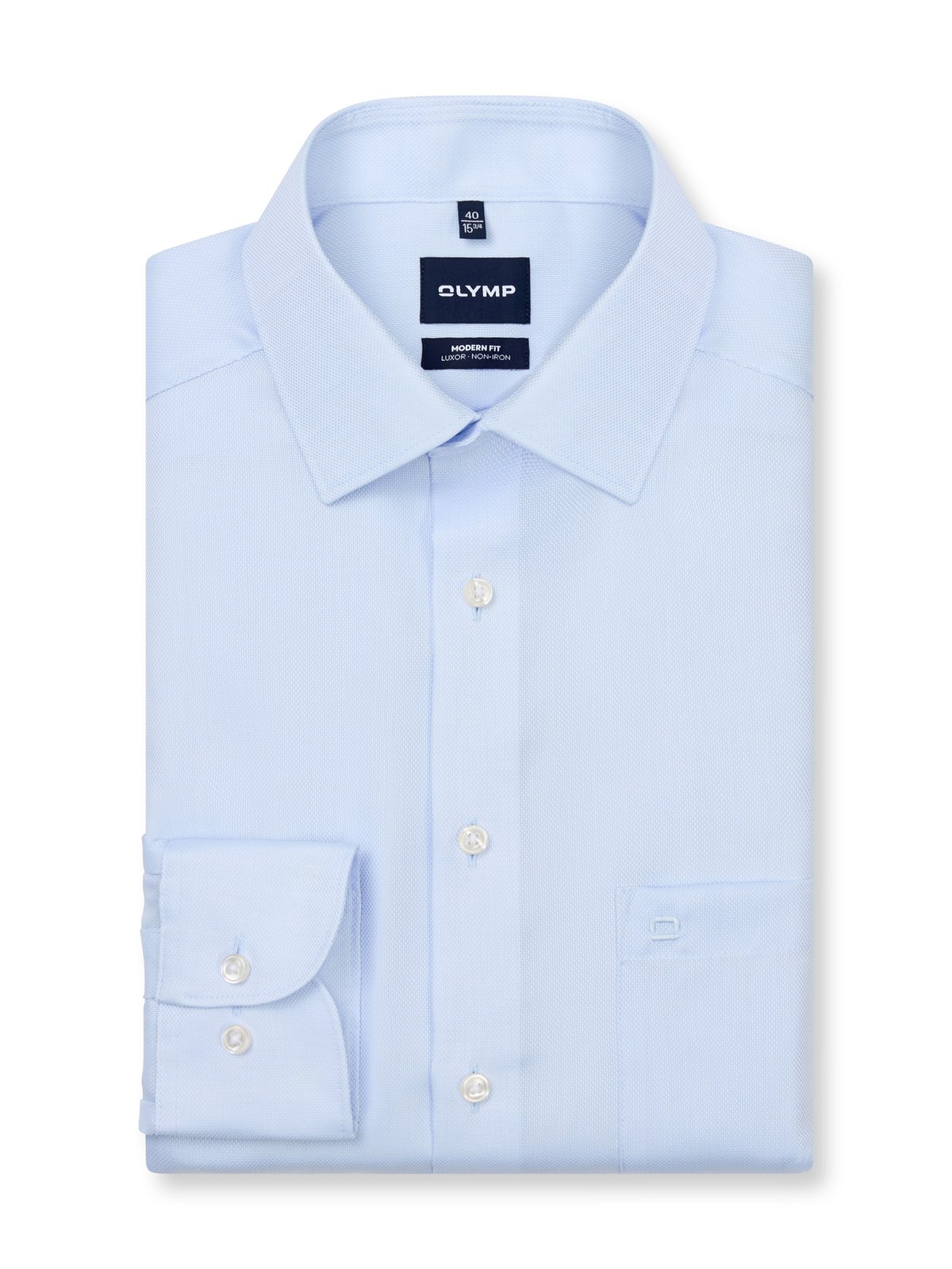 Hemd Herren Bleu – OLYMP Luxor Modern Fit, Detailansicht