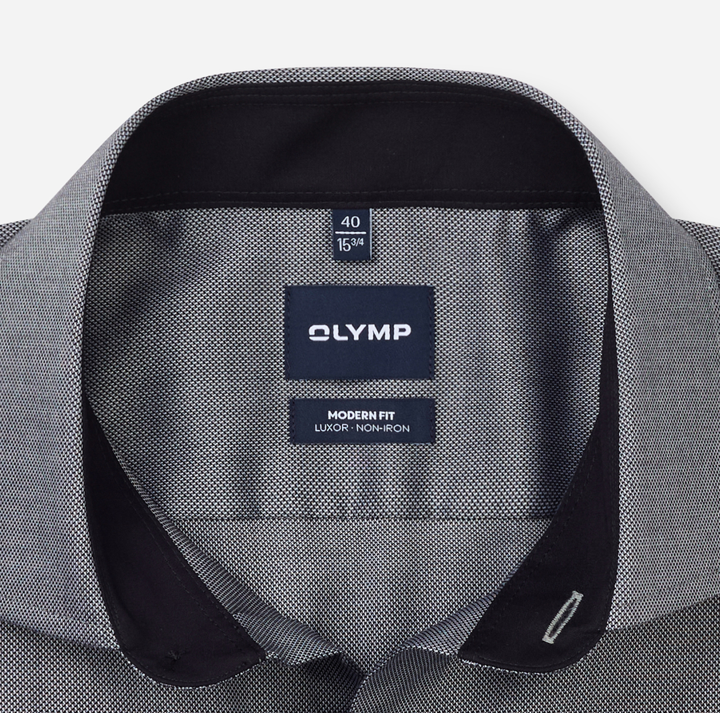 Hemd Herren Schwarz – OLYMP Luxor Modern Fit, Detailansicht