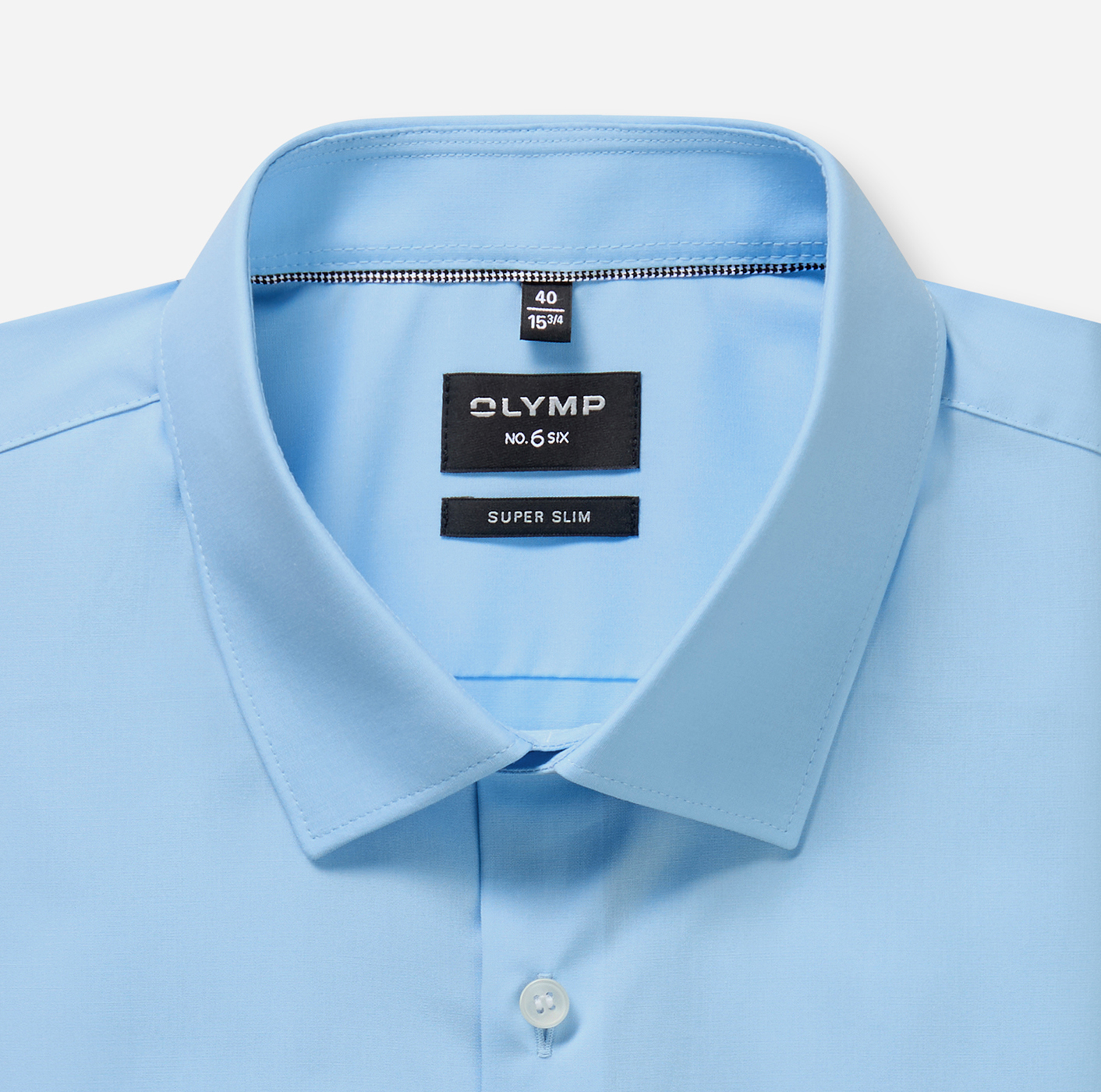 Hemd Herren Hellblau – OLYMP No. Six Super Slim, Detailansicht