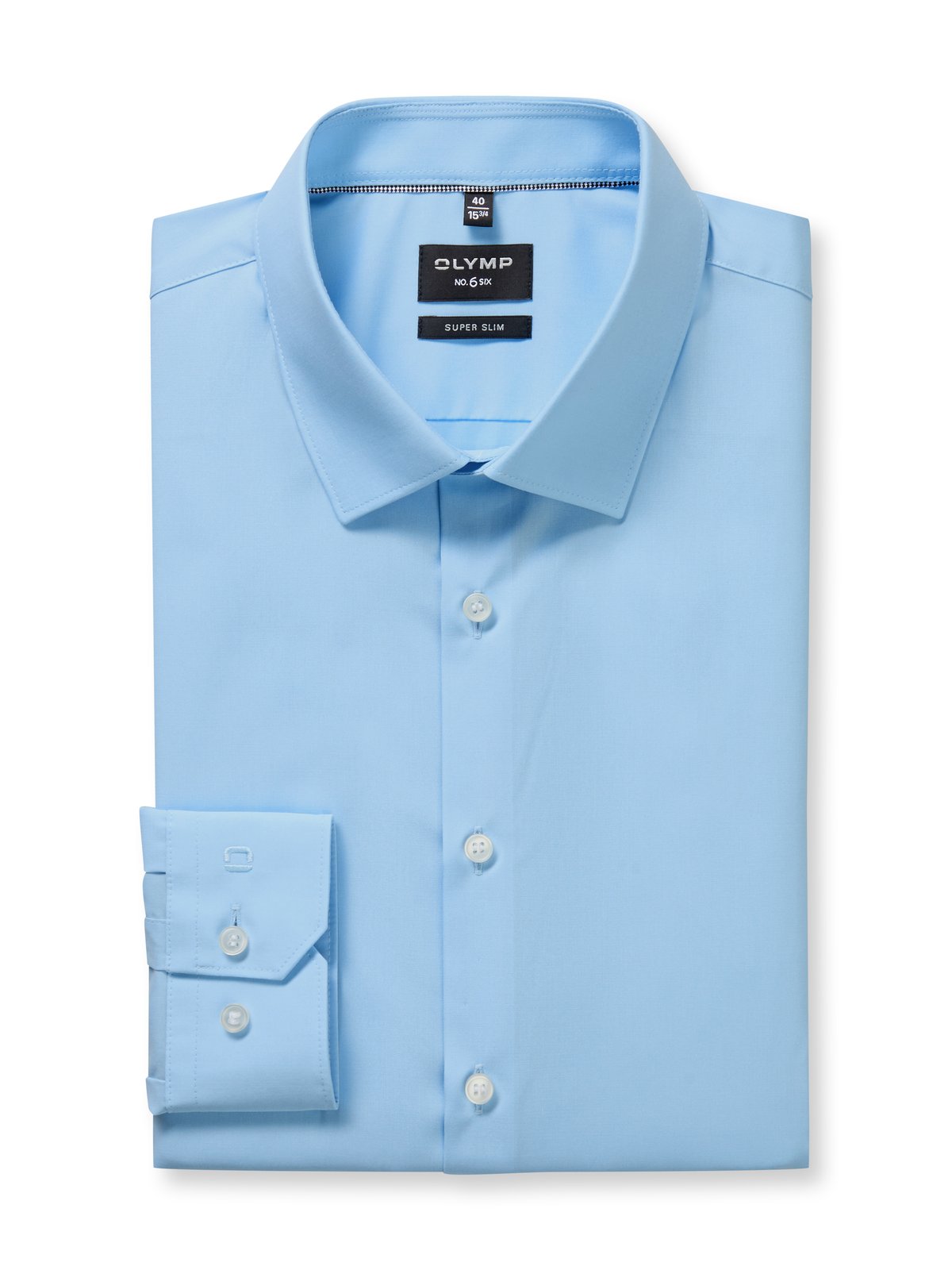 Hemd Herren Hellblau – OLYMP No. Six Super Slim, Detailansicht