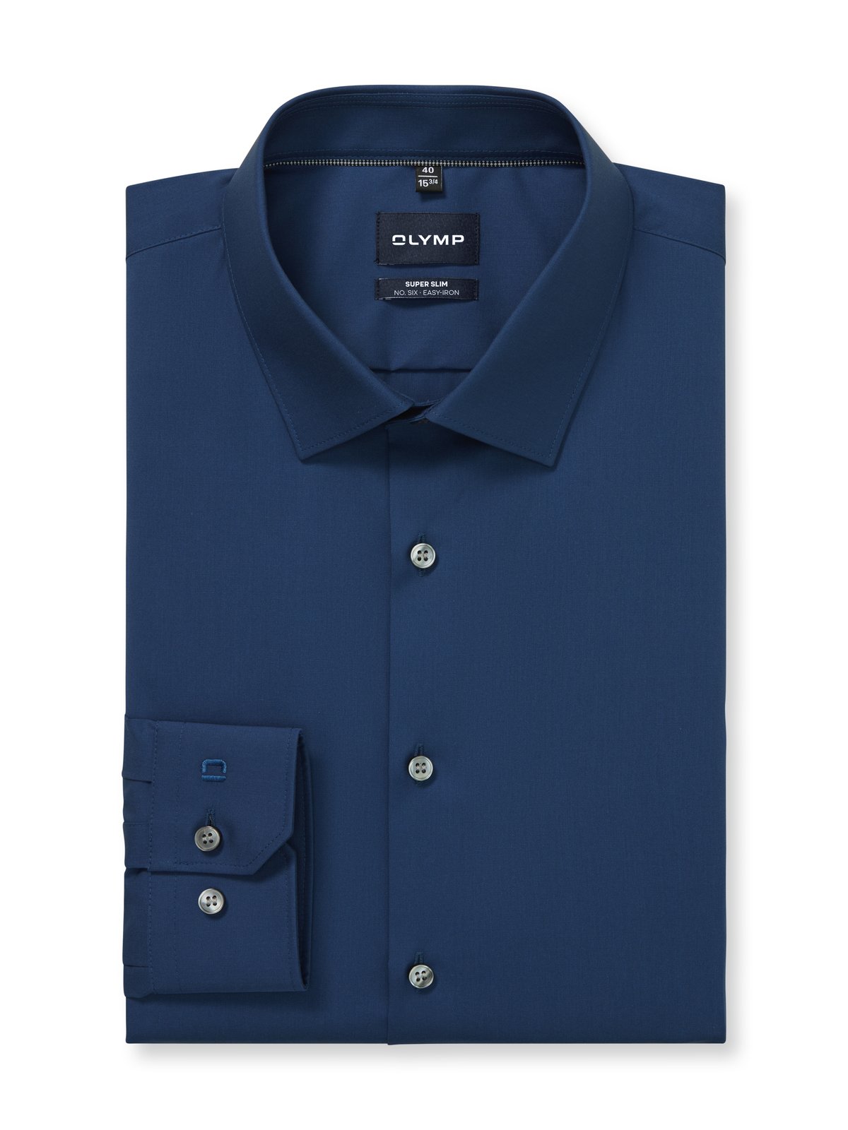 Hemd Herren Rauchblau – OLYMP No. Six Super Slim, Detailansicht