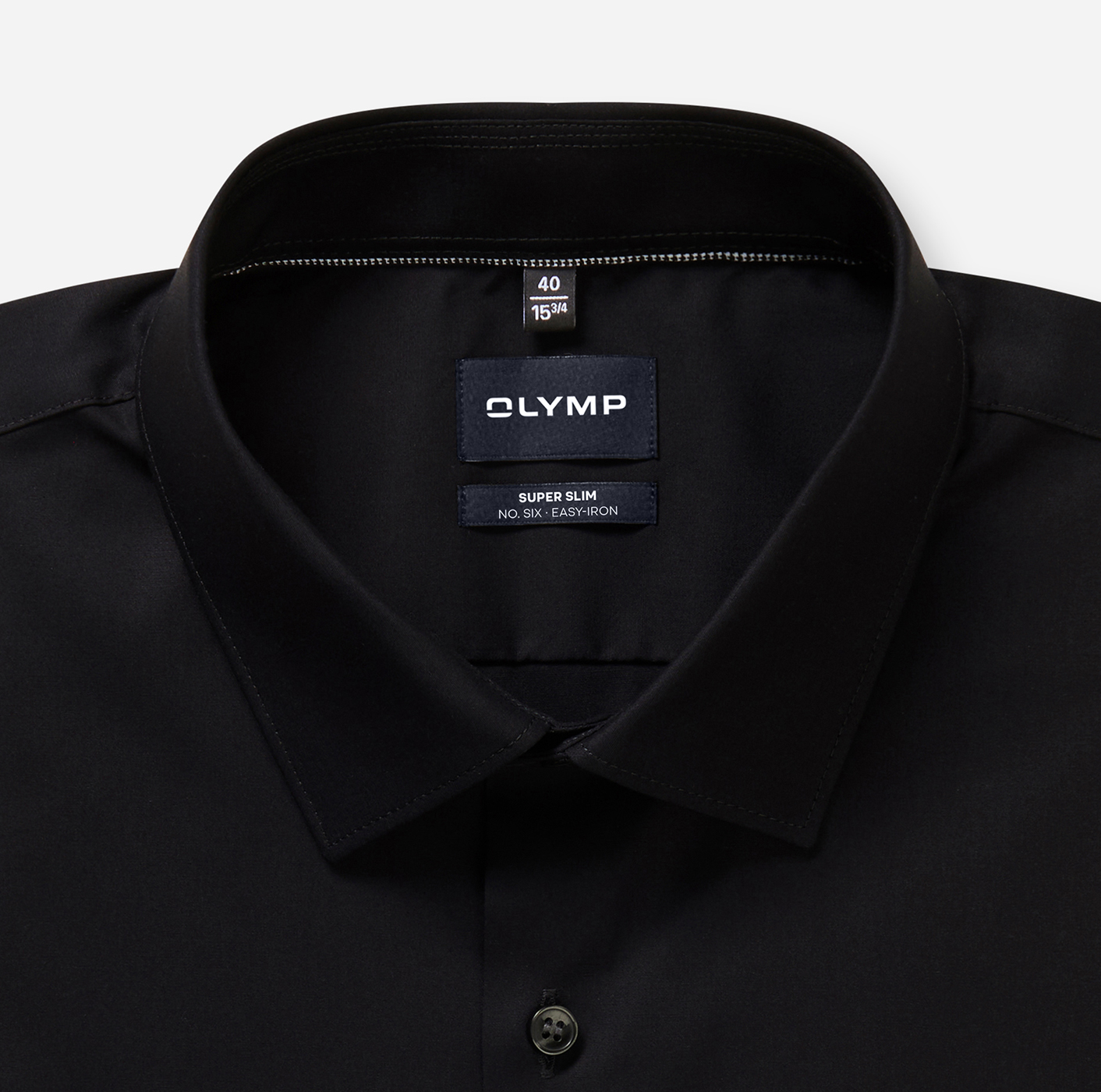 Hemd Herren Schwarz – OLYMP No. Six Super Slim, Detailansicht