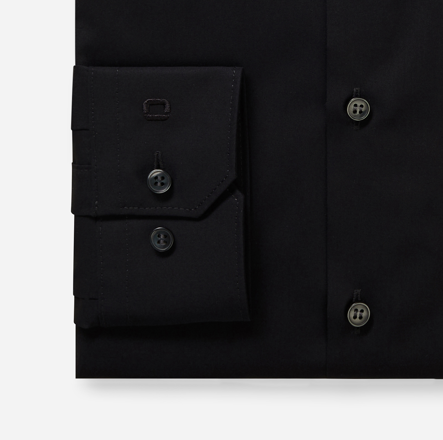 Hemd Herren Schwarz – OLYMP No. Six Super Slim, Detailansicht
