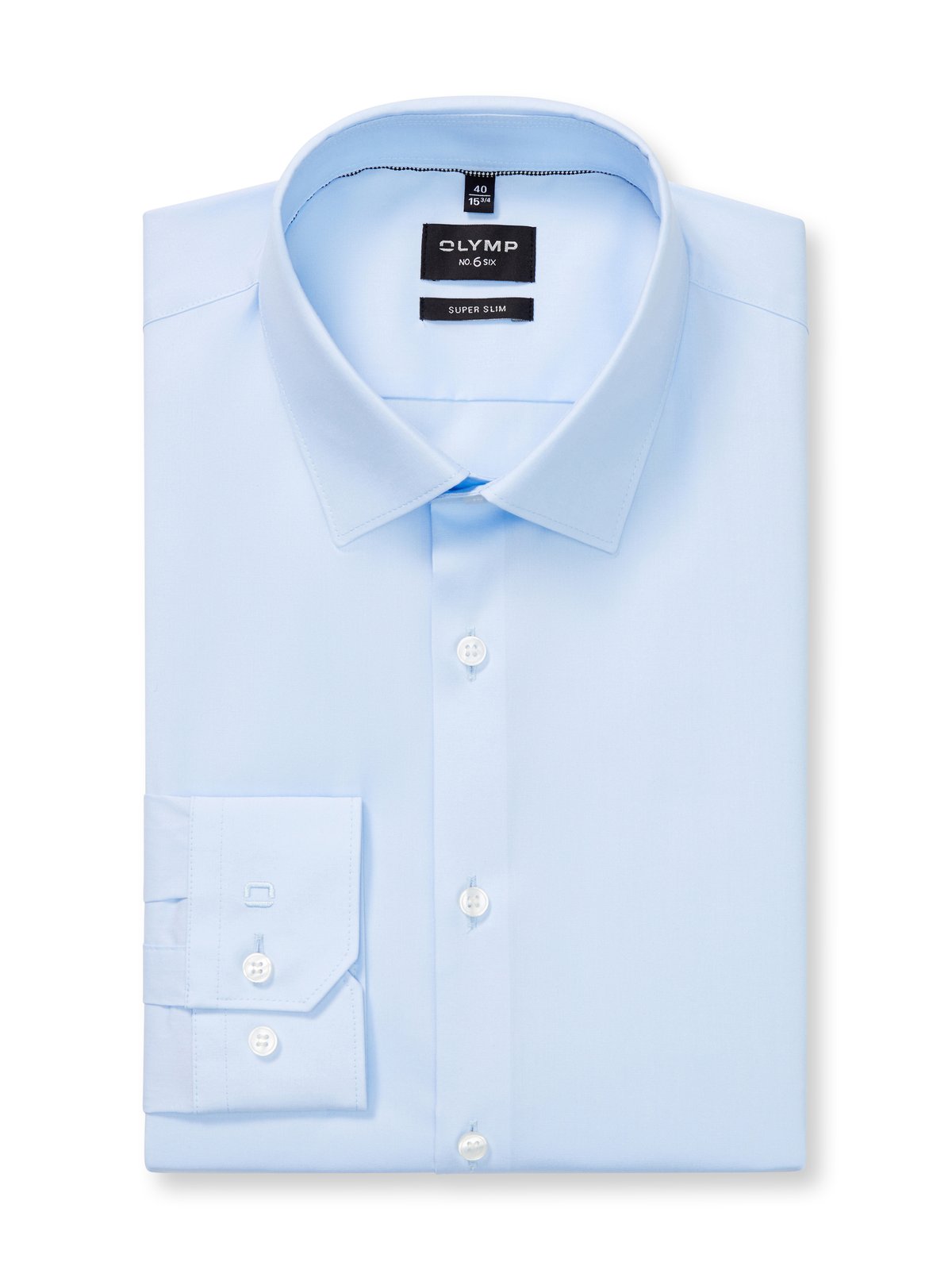 Hemd Herren Blau – OLYMP No. Six Super Slim Extra langer Arm, Detailansicht