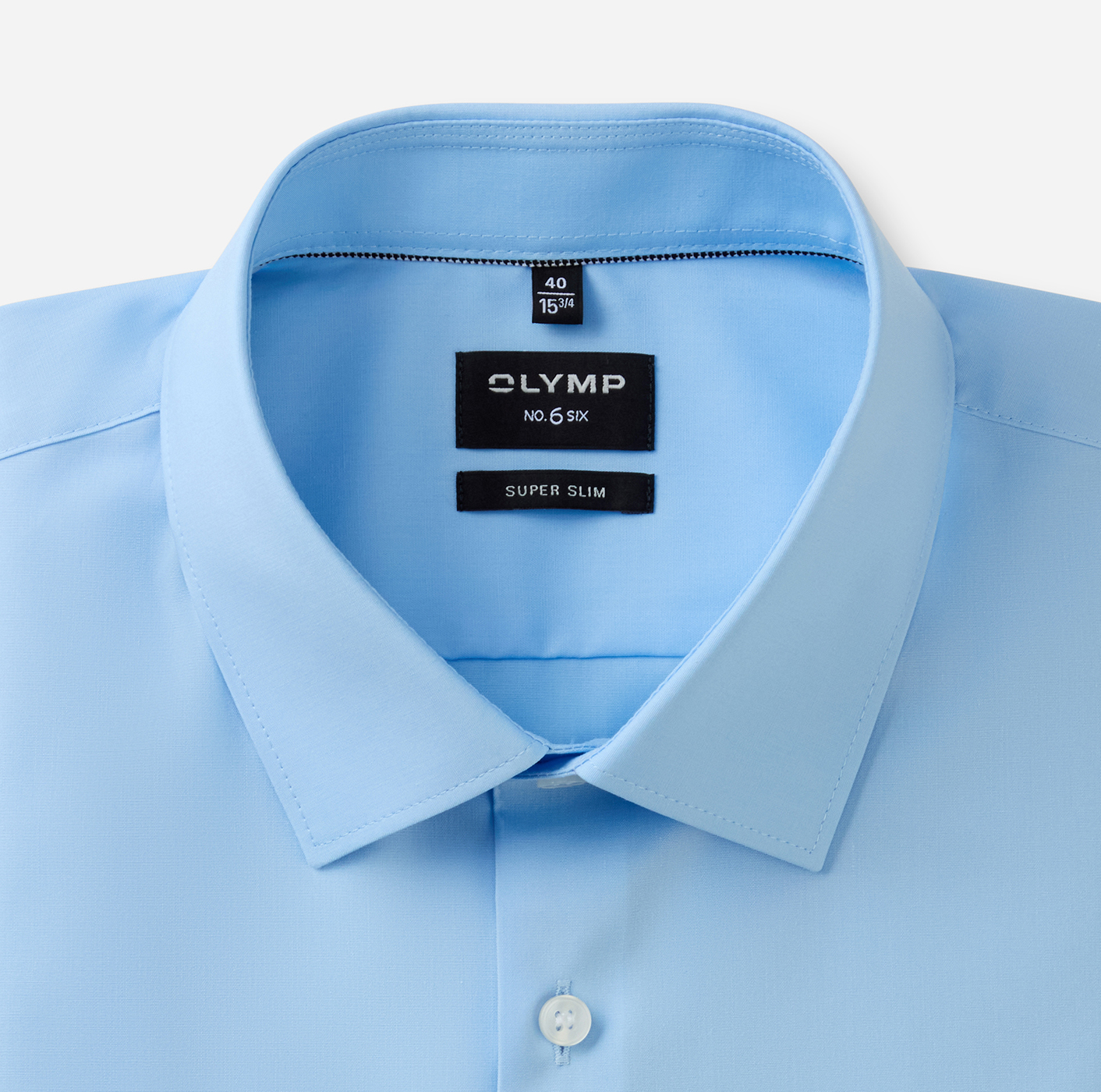 Hemd Herren Hellblau – OLYMP No. Six Super Slim Extra langer Arm, Detailansicht