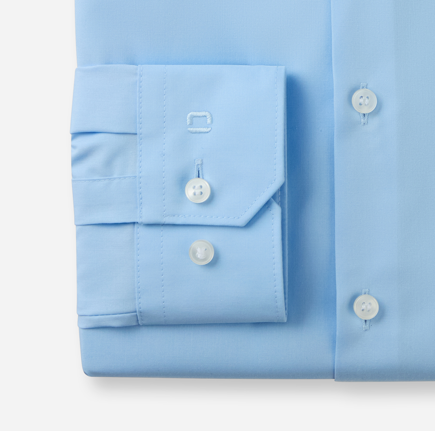 Hemd Herren Hellblau – OLYMP No. Six Super Slim Extra langer Arm, Detailansicht
