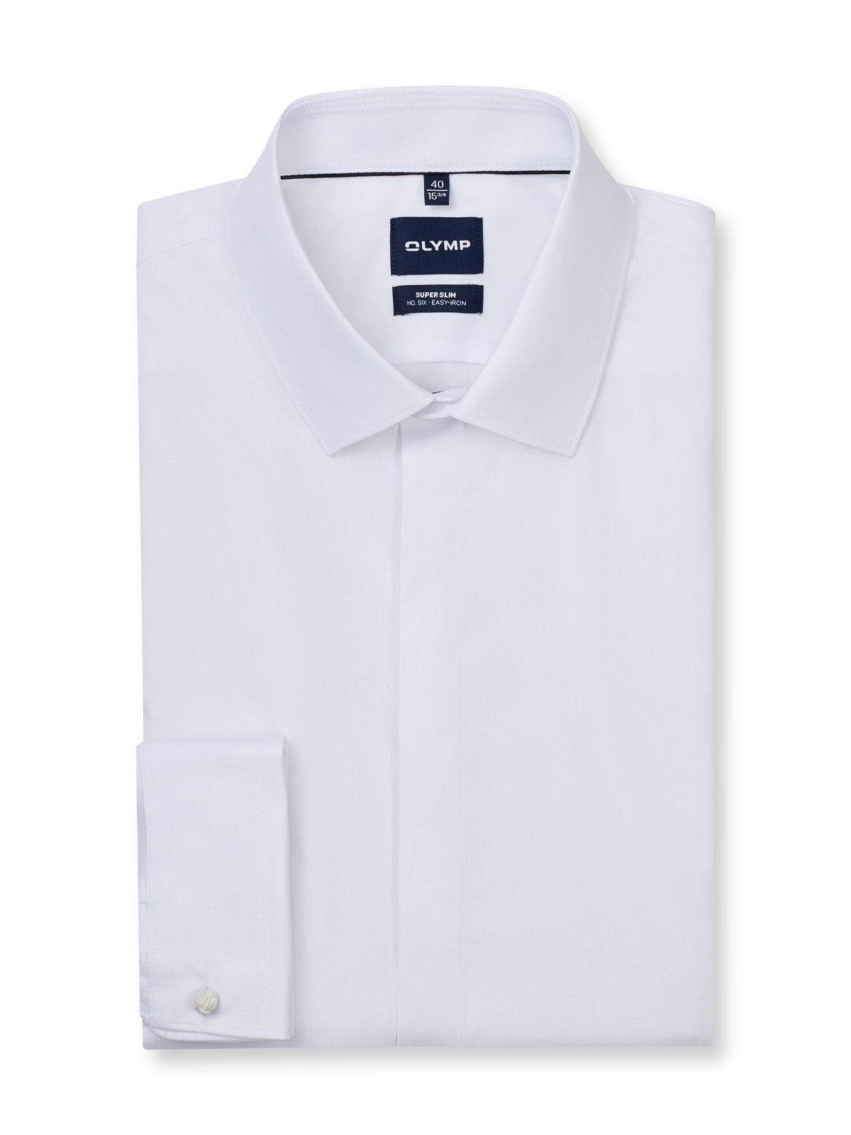 Hemd Herren Weiß – OLYMP No. Six Soirée Super Slim, Detailansicht