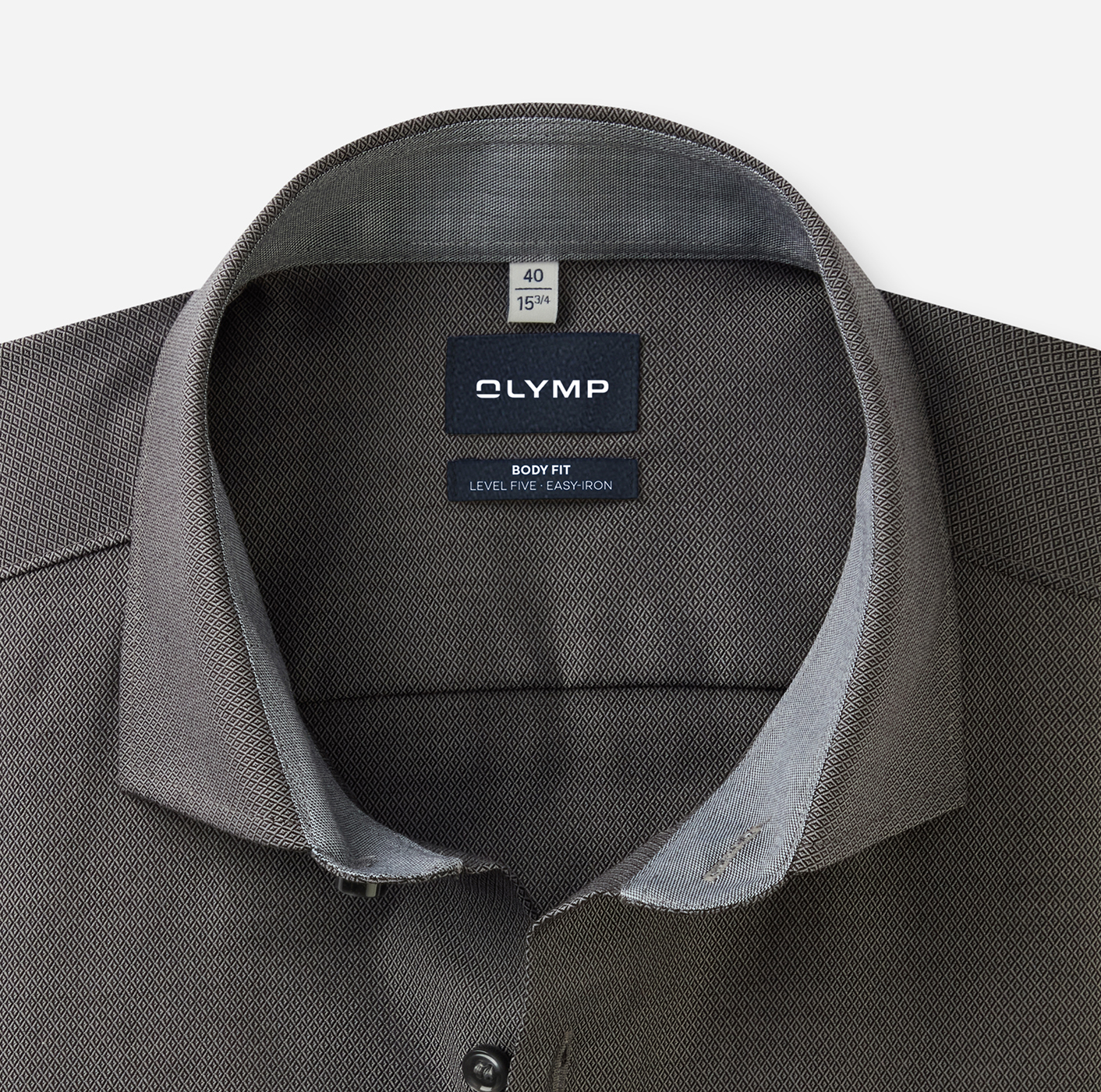 Hemd Herren Anthrazit – OLYMP Level Five Body Fit, Detailansicht