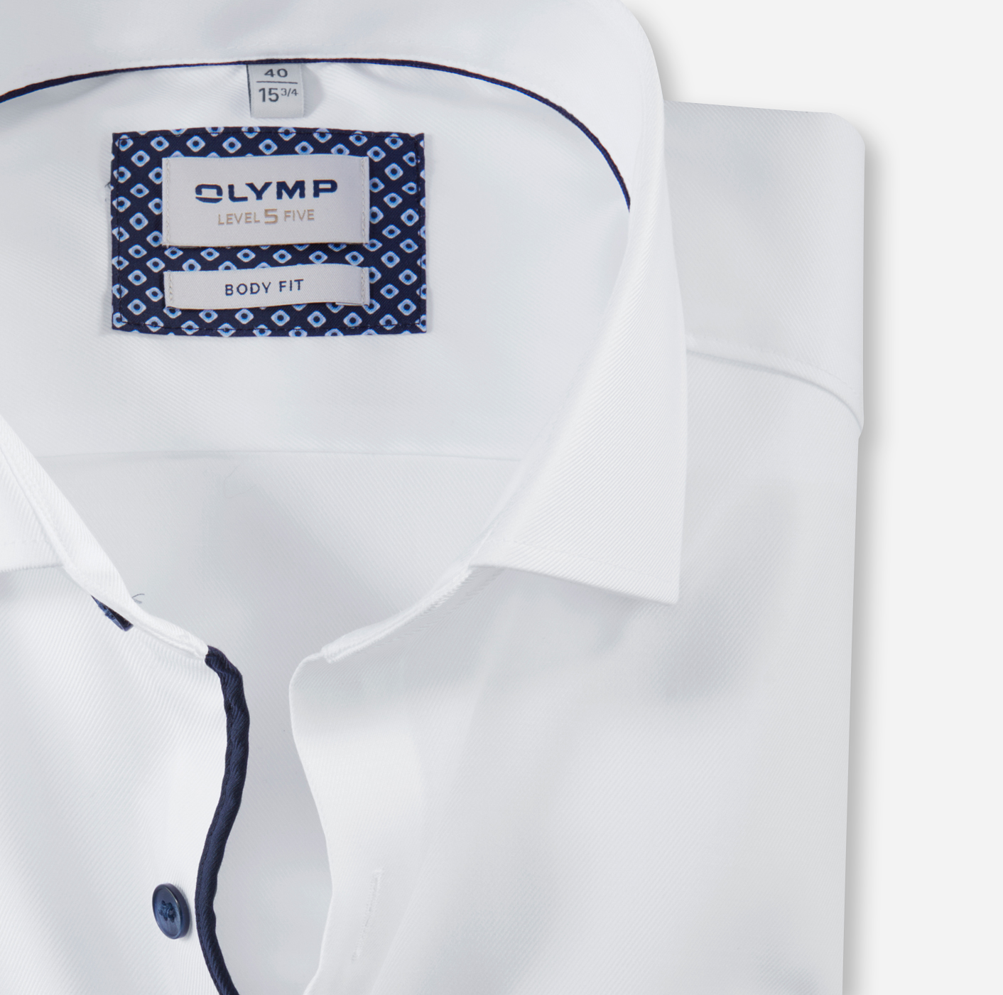 Hemd Herren Weiß – OLYMP Level Five Body Fit Extra langer Arm, Detailansicht