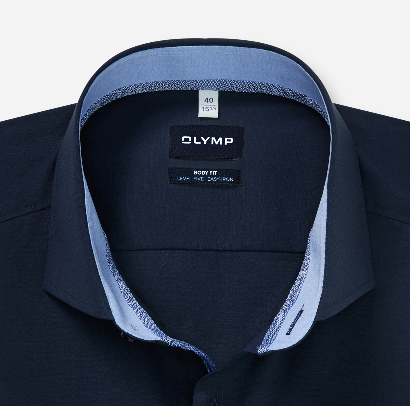 Hemd Herren Kobalt – OLYMP Level Five Body Fit, Detailansicht