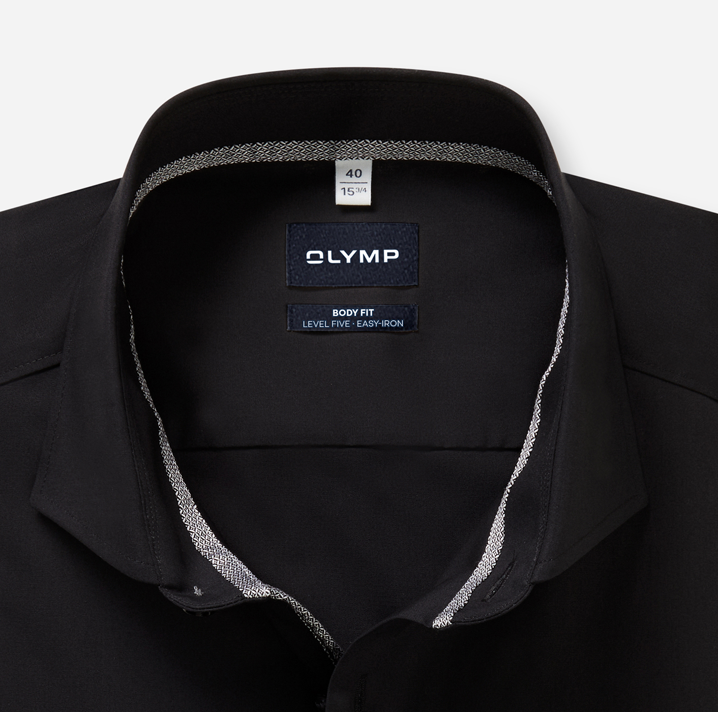Hemd Herren Schwarz – OLYMP Level Five Body Fit, Detailansicht