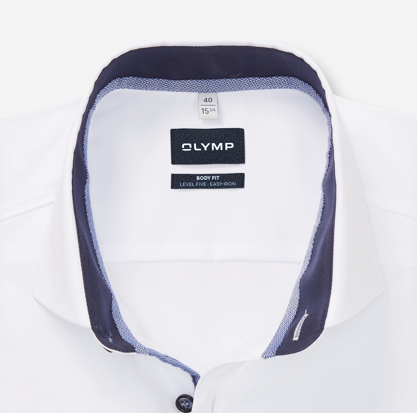 Hemd Herren Weiß – OLYMP Level Five Body Fit Extra langer Arm, Detailansicht