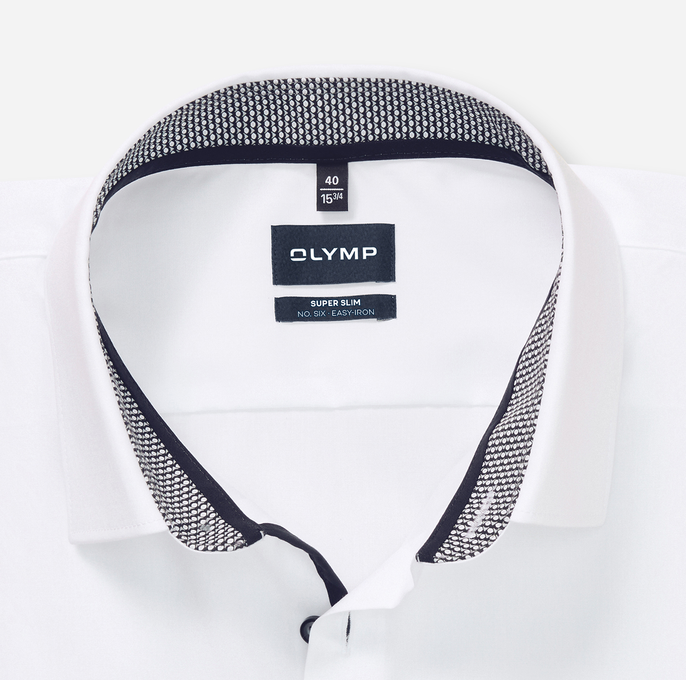 Hemd Herren Weiß – OLYMP No. Six Super Slim Extra langer Arm, Detailansicht