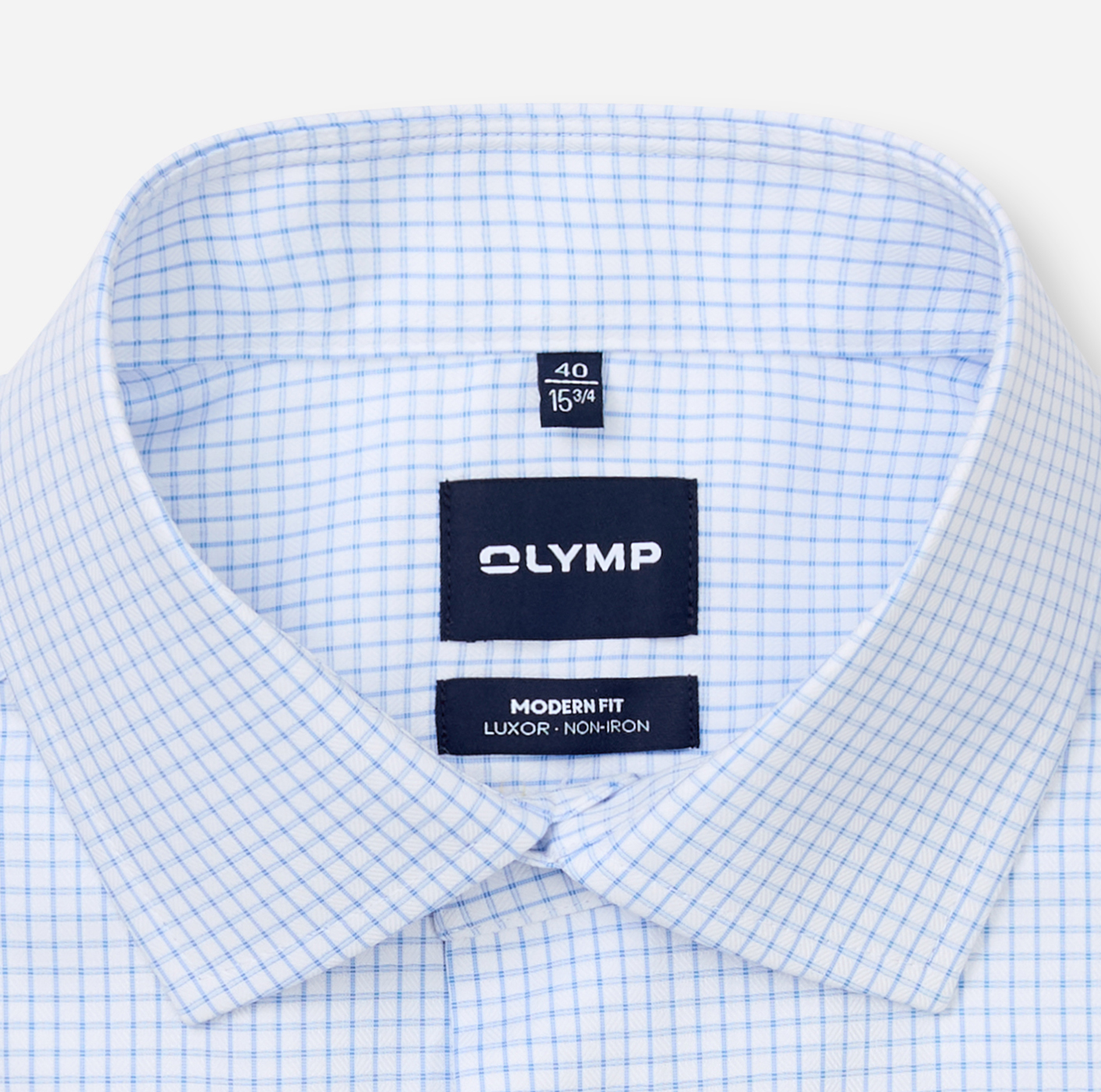 Hemd Herren Bleu – OLYMP Luxor Modern Fit, Detailansicht