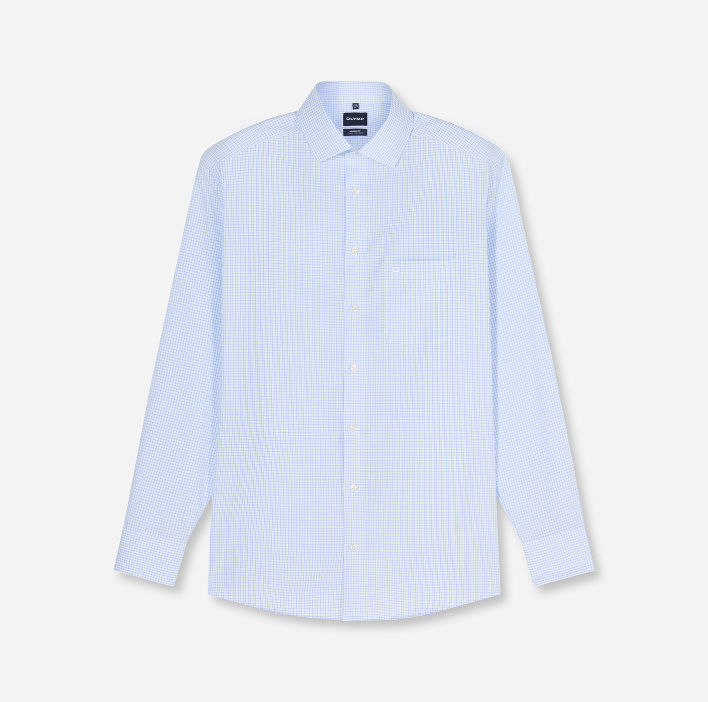 Hemd Herren Bleu – OLYMP Luxor Modern Fit, Detailansicht