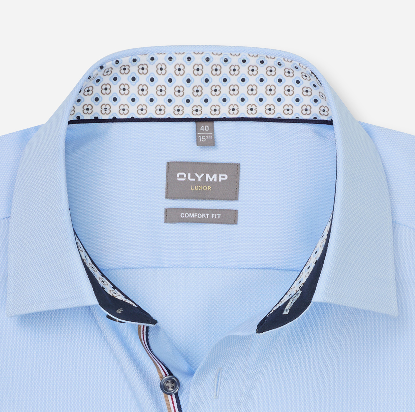 Hemd Herren Bleu – OLYMP Luxor Comfort Fit, Detailansicht