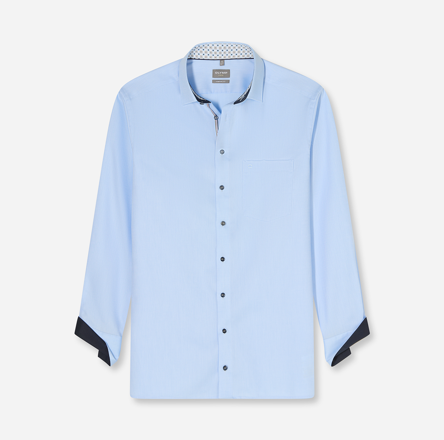 Hemd Herren Bleu – OLYMP Luxor Comfort Fit, Detailansicht