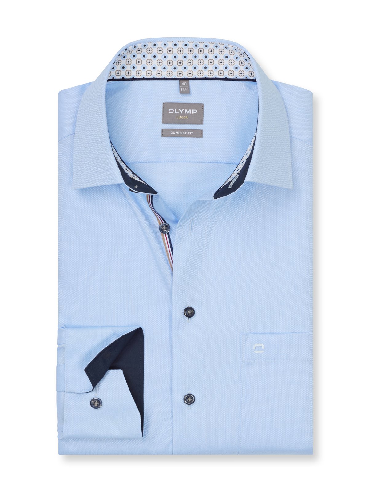 Hemd Herren Bleu – OLYMP Luxor Comfort Fit, Detailansicht