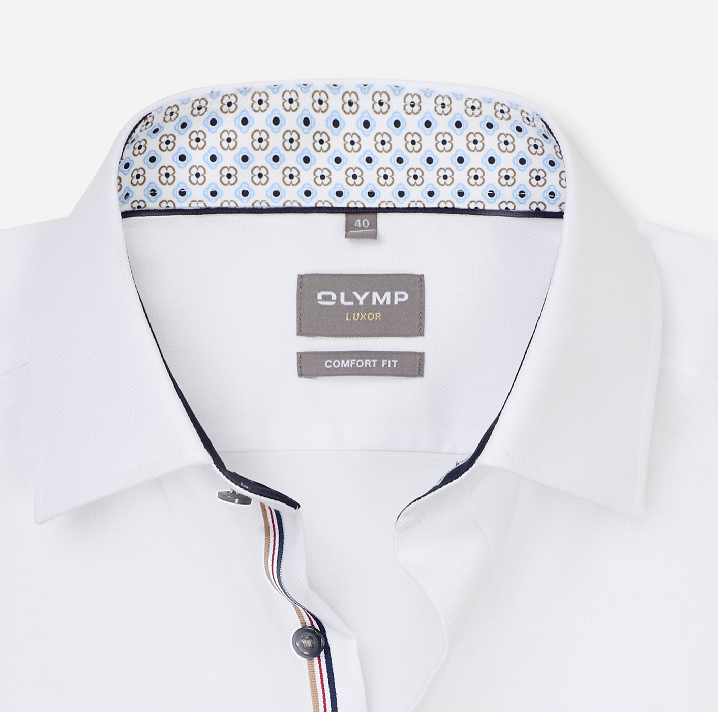 Hemd Herren Weiß – OLYMP Luxor Comfort Fit, Detailansicht