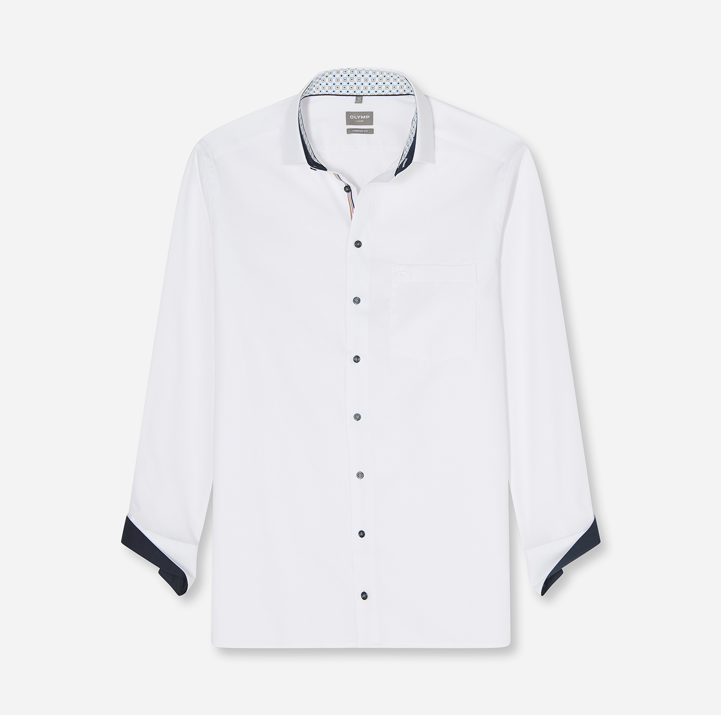 Hemd Herren Weiß – OLYMP Luxor Comfort Fit, Detailansicht