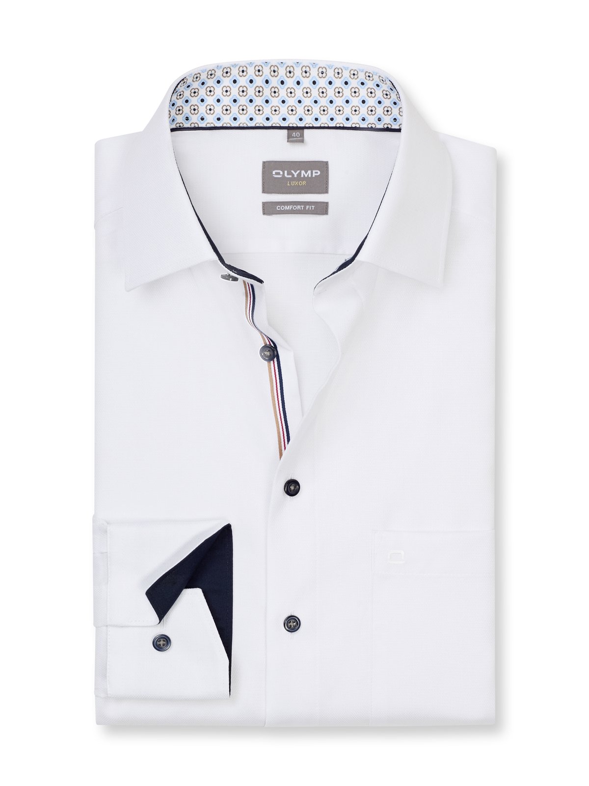 Hemd Herren Weiß – OLYMP Luxor Comfort Fit, Detailansicht