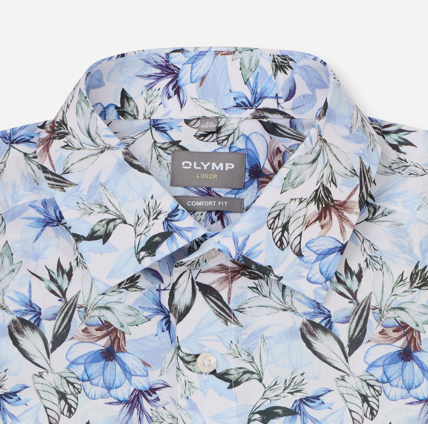 Hemd Herren Bleu – OLYMP Luxor Comfort Fit, Detailansicht