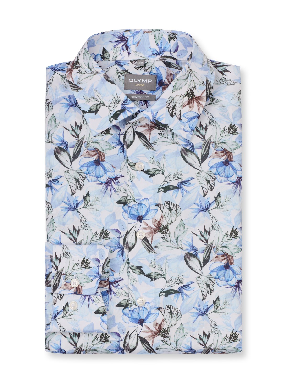 Hemd Herren Bleu – OLYMP Luxor Comfort Fit, Detailansicht